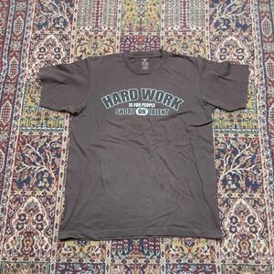 The Source Hard Work Is For People Short On Talent Brown Graphic T-Shirt Mens L